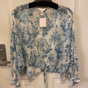 Floral Blue Women's Top